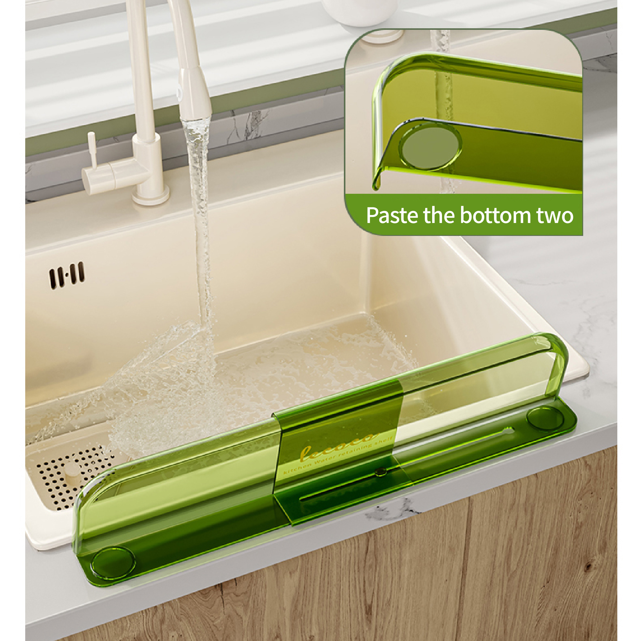 Kitchen Sink Water Stopper, Retractable Splashproof Wash Dishes Pool