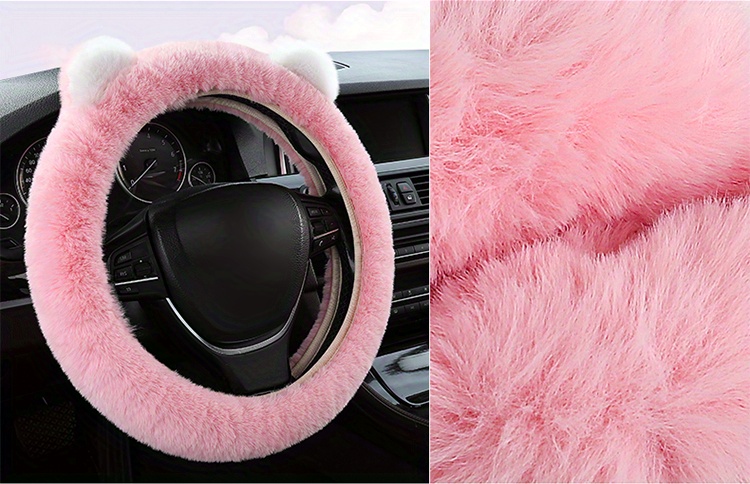 Fuzzy steering wheel cover store with ears