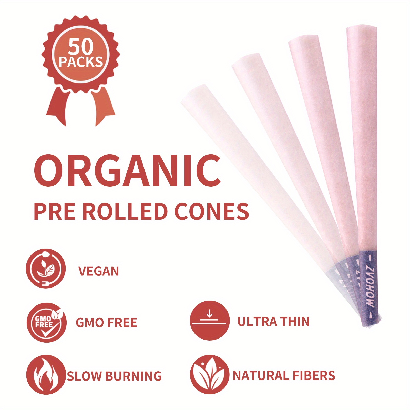 50pcs box pink pre rolled cone smoking rolled 108mm king size rolling paper with tips loader stick details 1