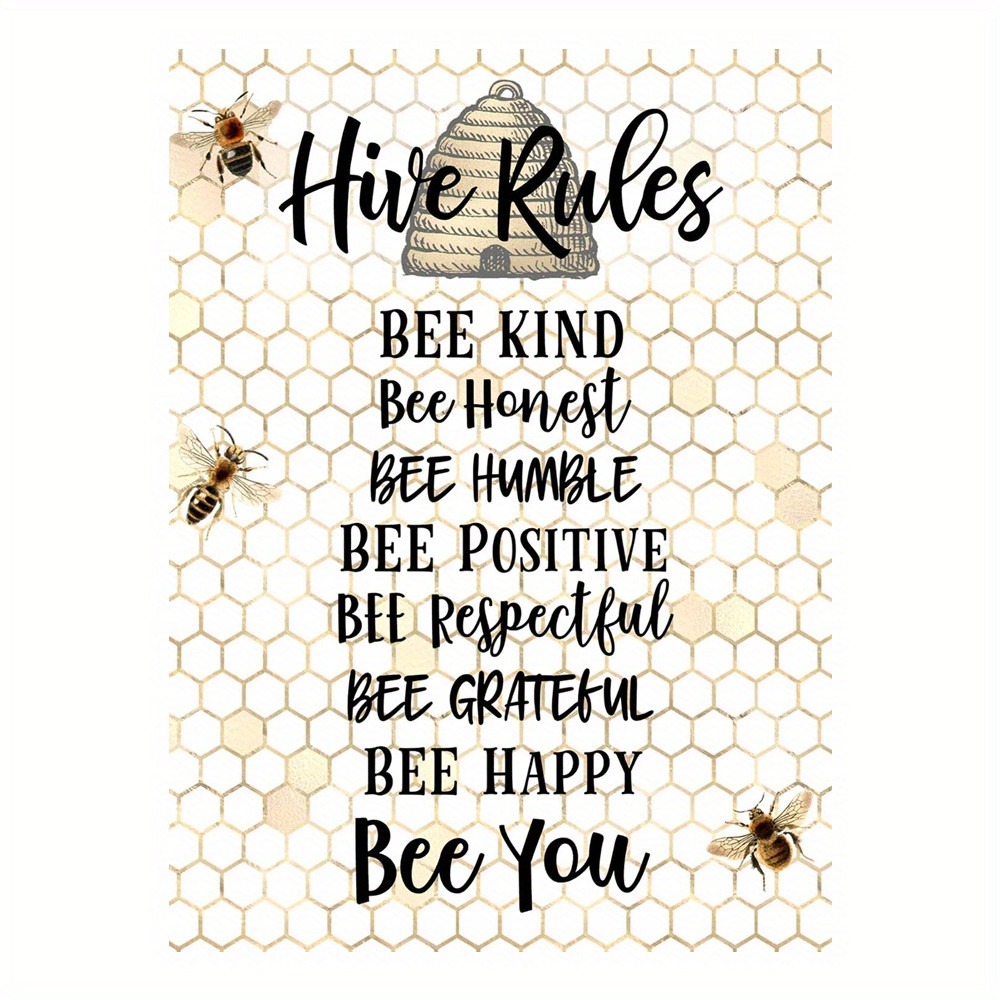 Bee Garden Decor Bee Hive Rules Sign For Home Honey Bee - Temu