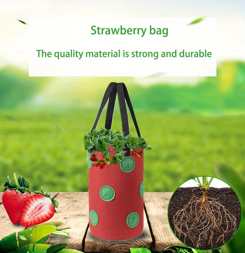 Hanging Plant Bag For Strawberry, Vertical Grow Bag For Vegetables