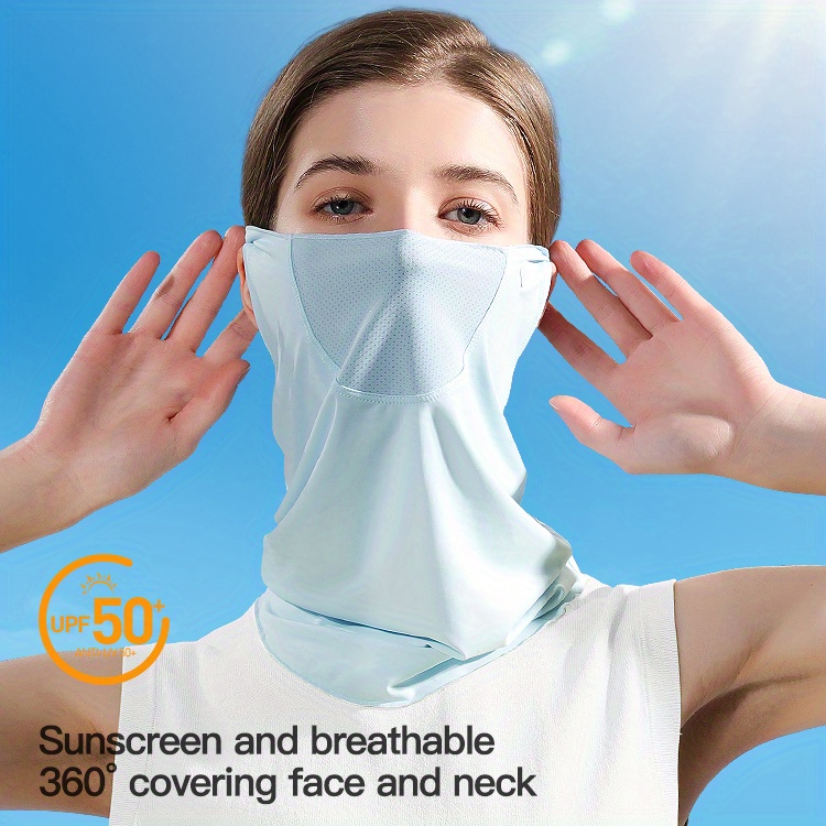 Women Silk Face Masks Breathable Full Face Masks Sunburn Protection Si