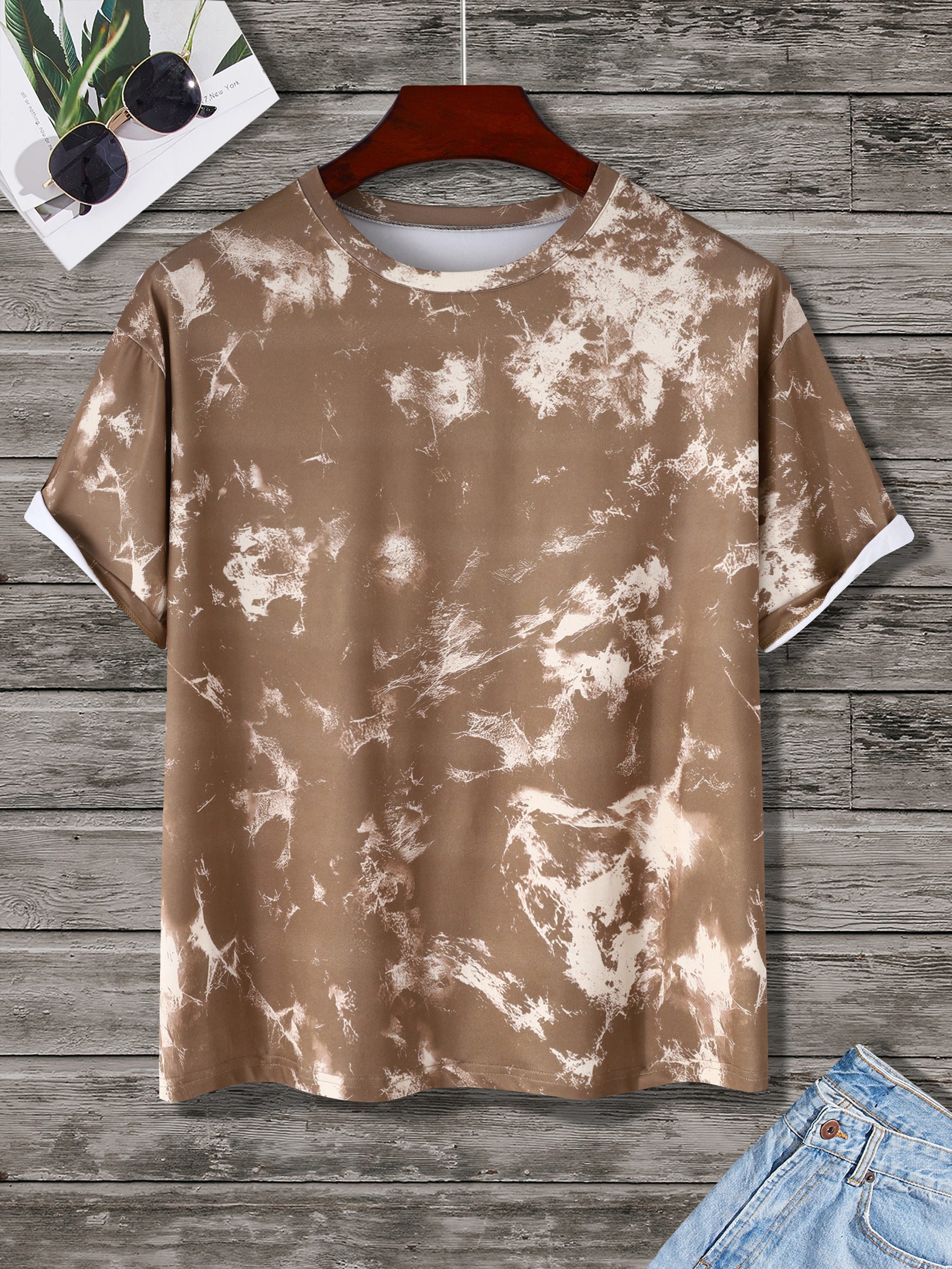 Tie Dye Crew Neck T-shirt, Casual Short Sleeve T-shirt For Spring