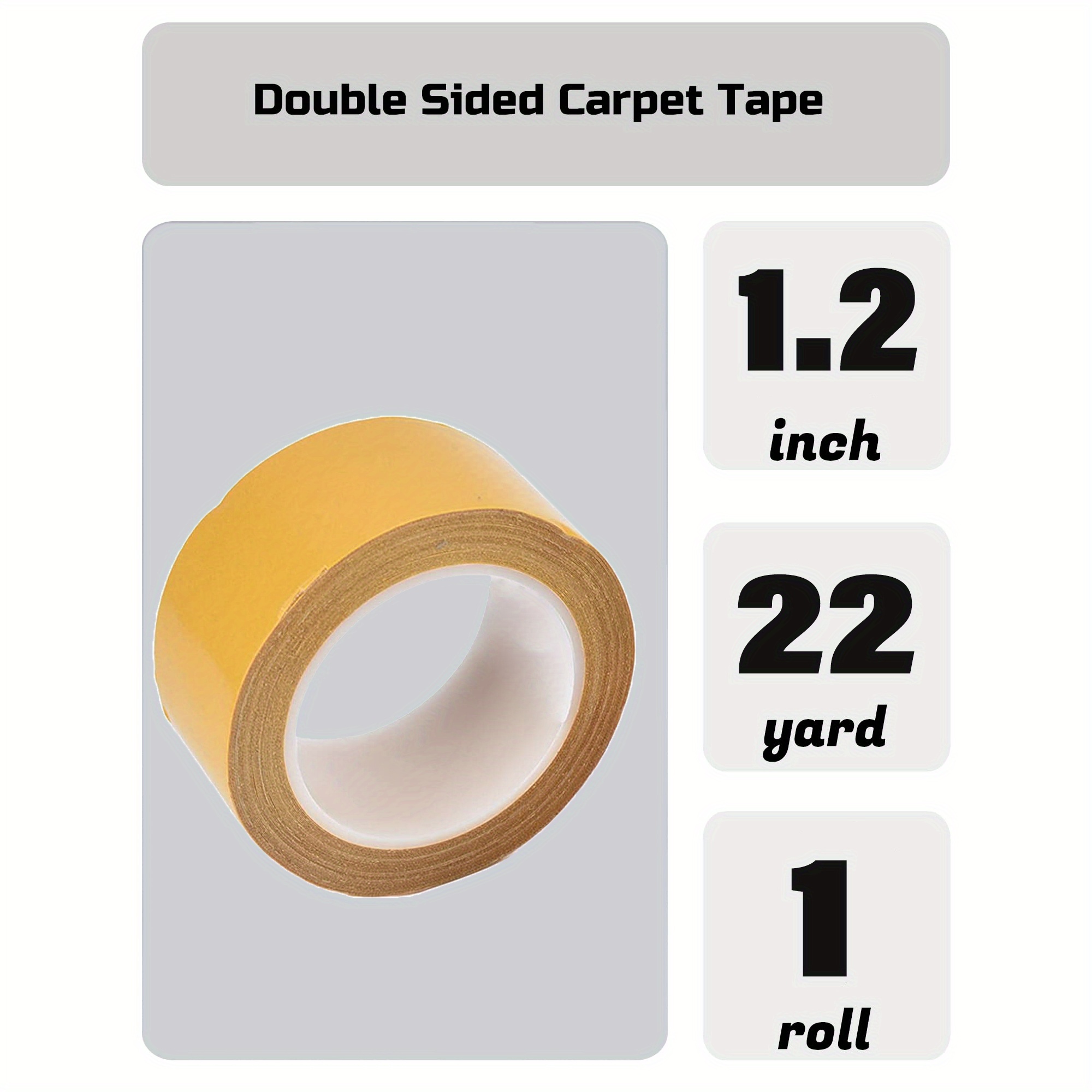 OSALADI 1 Roll Double Sided Cloth Tape Carpet Glue Adhesive Non Slip Rug  Tape Carpet Tape Heavy Duty Yellow Carpet Tape Double Sided Mounting Tape