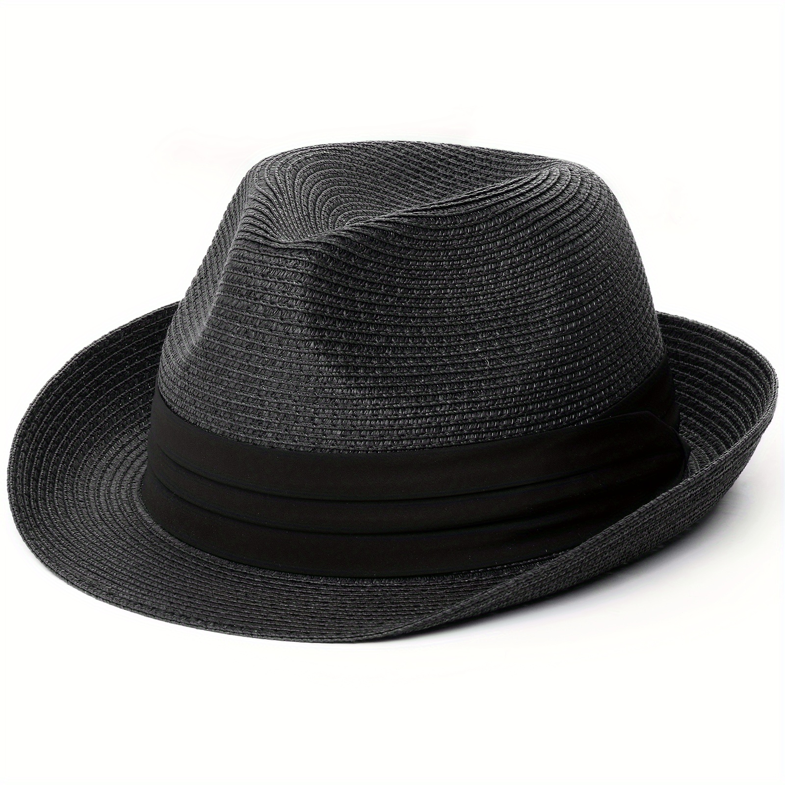 Foldable Roll Up Short Brim Trilby Hat Panama Beach Hat Upf 50