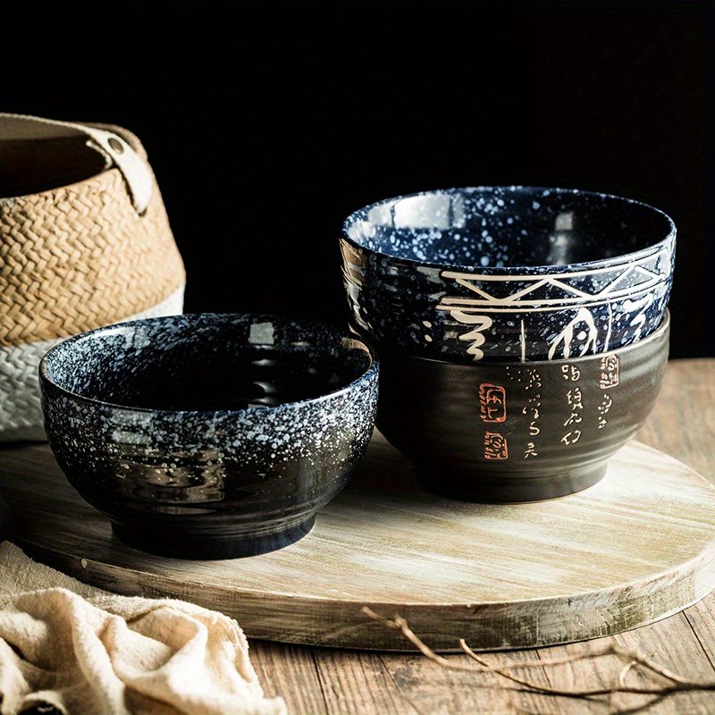 Large Ceramic Ramen Bowl With Lid And Handle Cute Japanese - Temu