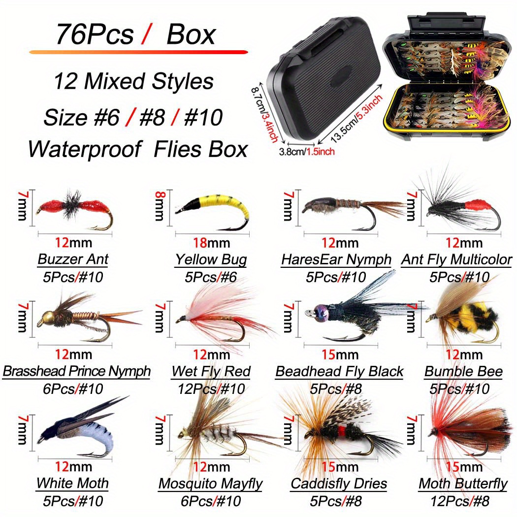  Set of 12 Realistic Moth and Butterfly Fly Fishing Lures for  Surface Bait Fishing : Sports & Outdoors