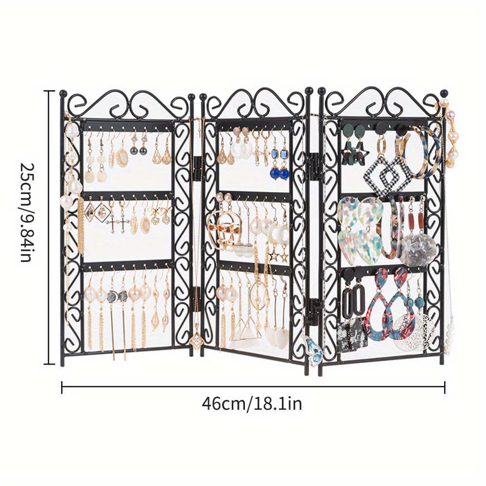 Folding Fence Shaped Earrings Storage Rack, Jewelry Storage Rack