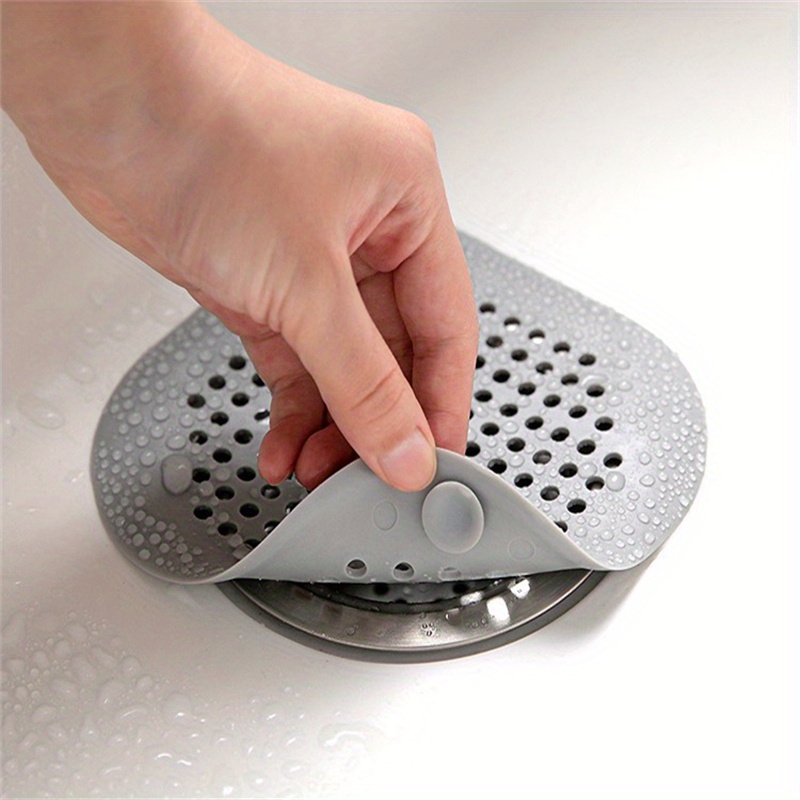 Shower Drain Hair Catcher Silicone Hair Stopper With Suction Cup