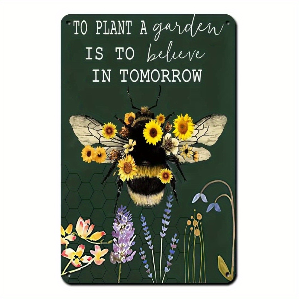 Retro Antique Tin Sign Bumblebee Honey Insect Metal Tin - Temu