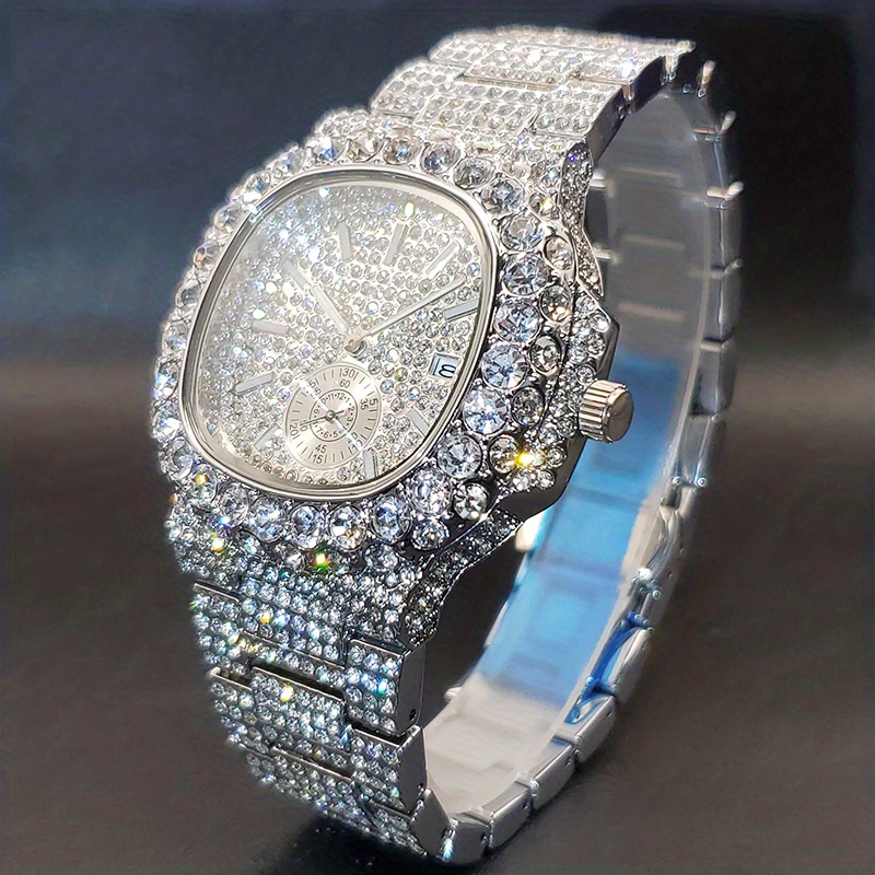 Mens diamond shop encrusted watches