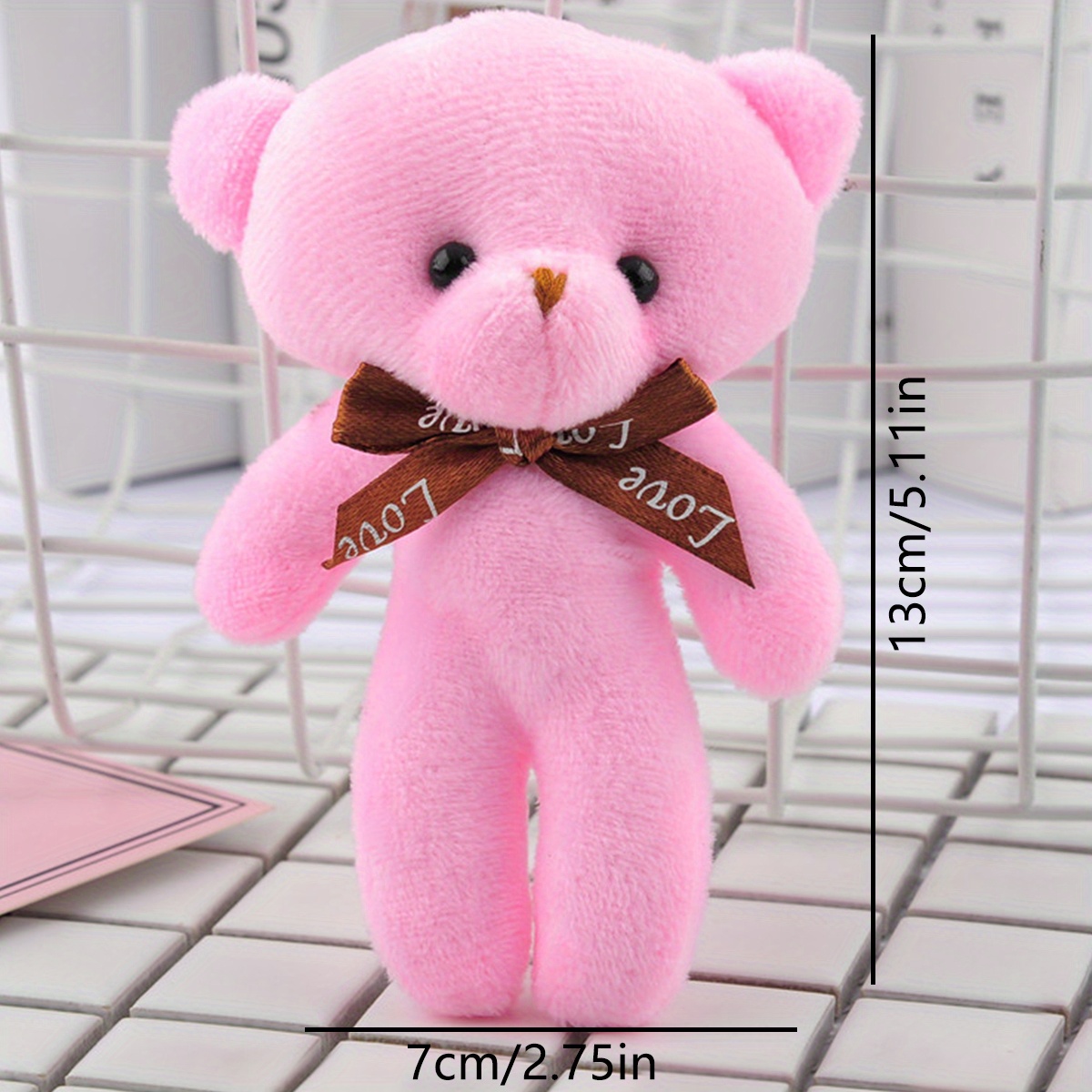 One PC 7cm Real Mink Fur Bear Keychain Kids Toy Bag Charm Bag Phone Pendant  Gift