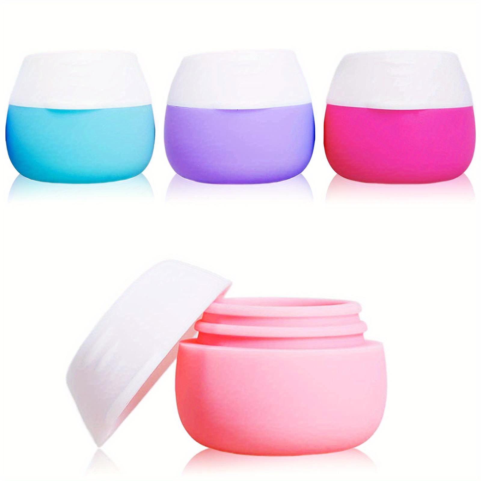 HINNASWA Travel Containers, Travel Toiletry Containers, Travel Lotion  Containers, Travel Accessories Bottles Containers for Cosmetic, Makeup,  Body & Hand Cream, Lotion, Toiletries Pink, Green, Blue, White, Yellow,  Purple