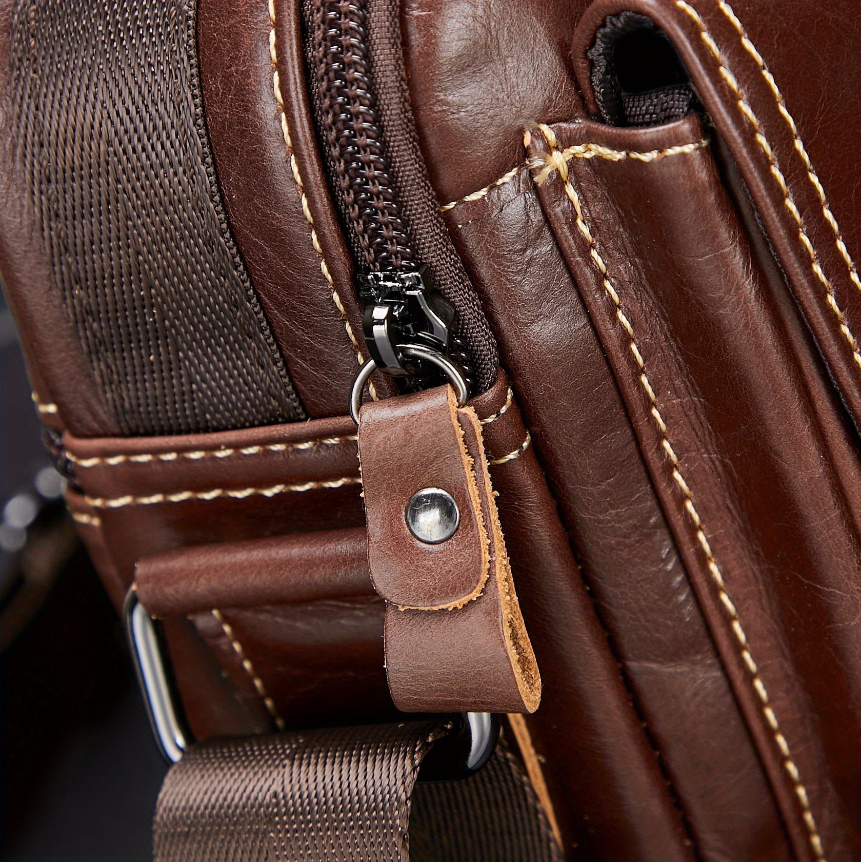 Men's Genuine Leather Shoulder Bag Vertical Business Casual Temu