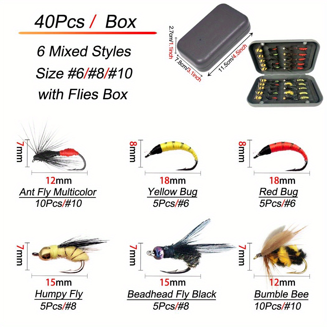  The Fly Crate Fly Fishing Flies Kit 40 Fly Fishing