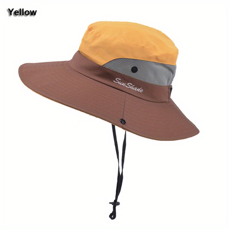 Packable Mesh Sporty Boonie Hat Rope Sun Protection Wide - Temu Canada