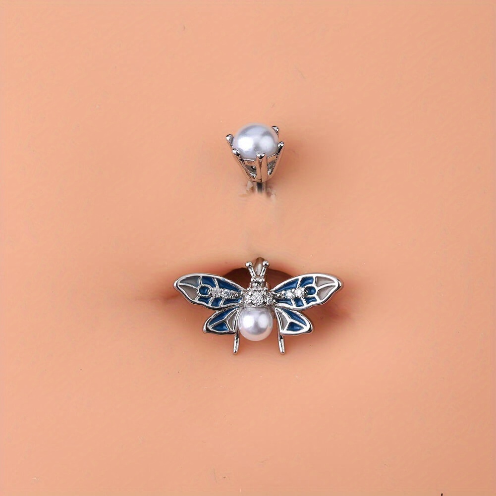 Butterfly Belly Button Ring Colorful Butterfly Navel Temu 5798