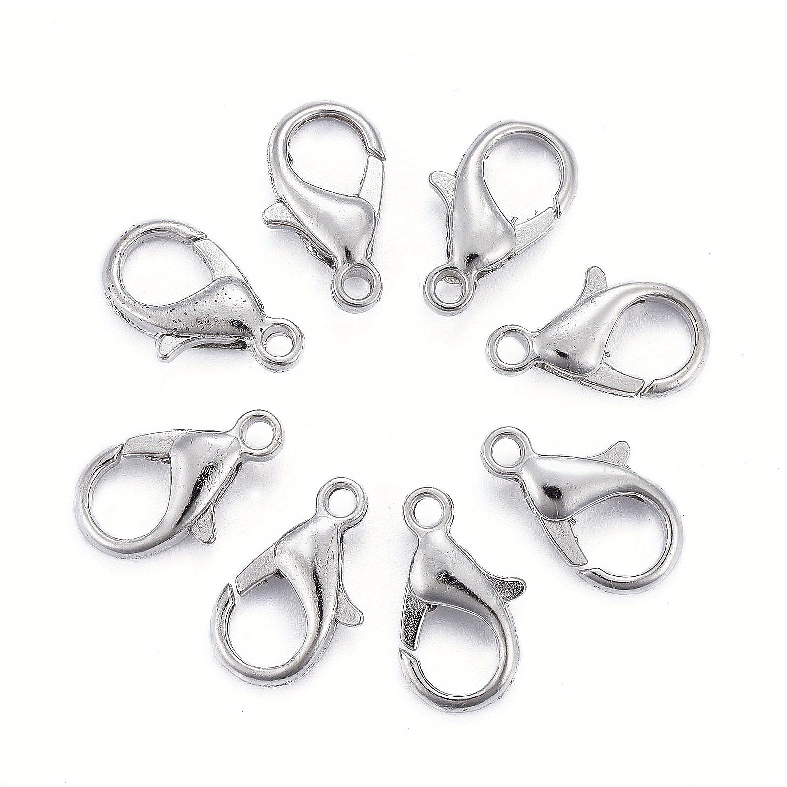 50 Stück Drehbare Karabiner-Verschlüsse (Krallen) Mit 50 Spaltringen – Zinklegierung, Bunt, Für DIY & Schlüssel