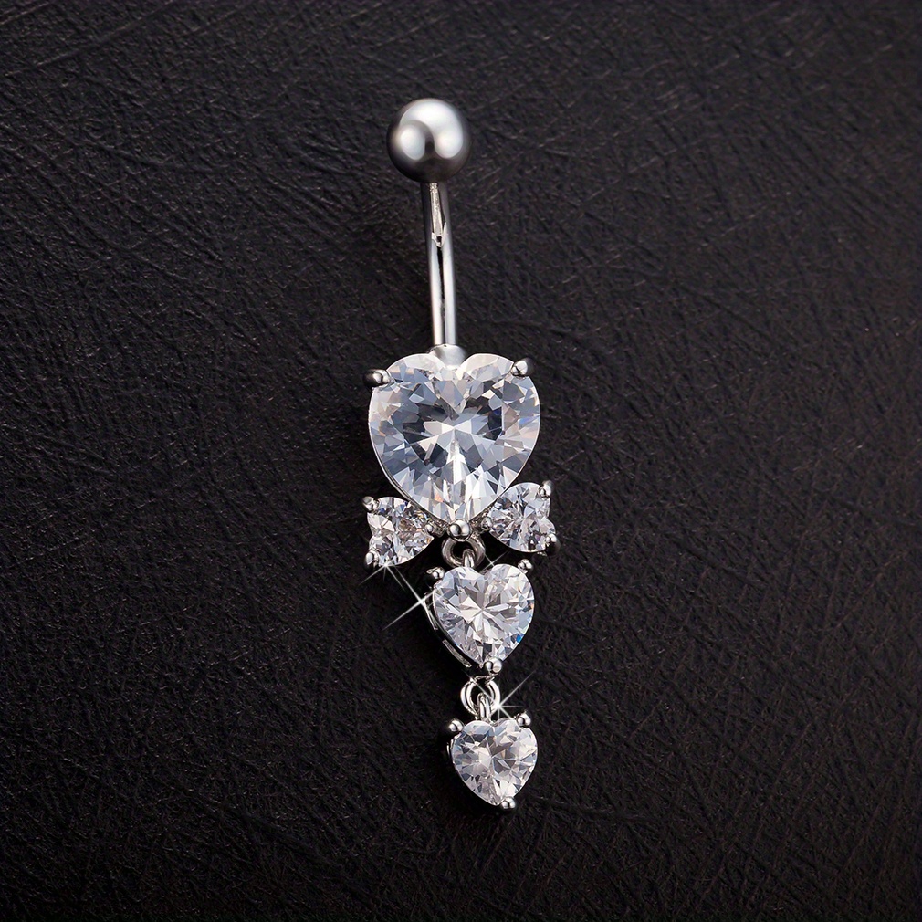 Heart Shape Pendant Belly Button Ring Elegant Temu United