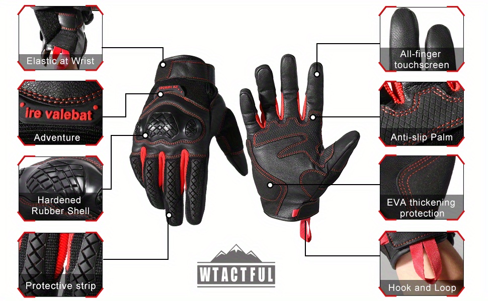  Wsnld Guantes de motocicleta de dedo completo para