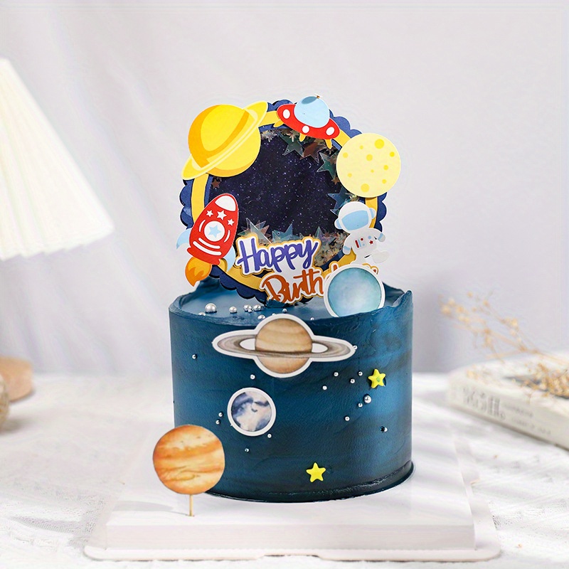 22 decorazioni per torte spaziali, decorazioni per cupcake a tema  astronauta, decorazioni per feste a tema spazio, razzo, perle e stelle,  decorazioni fai da te : : Alimentari e cura della casa