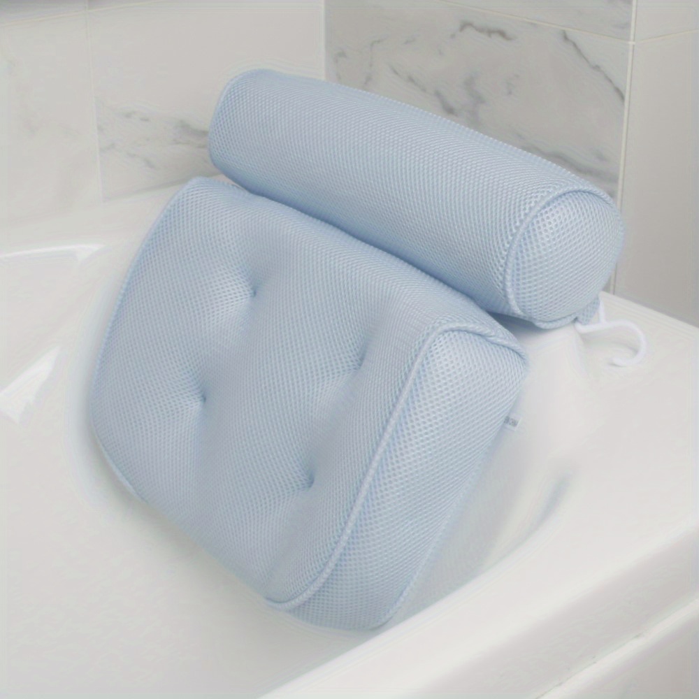 Bath Pillow Spa Bathtub Cushion Head,Neck,Shoulder and Back Support Rest  with 4 Non-Slip Strong Suction Cups