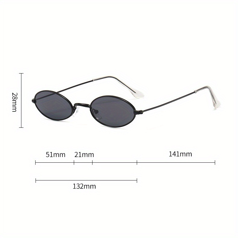 Tiny Sunglasses Men Metal Retro Small Oval Sun Glasses Women Unisex Gift  Items - Gold With Black - CV18LS3LWCZ