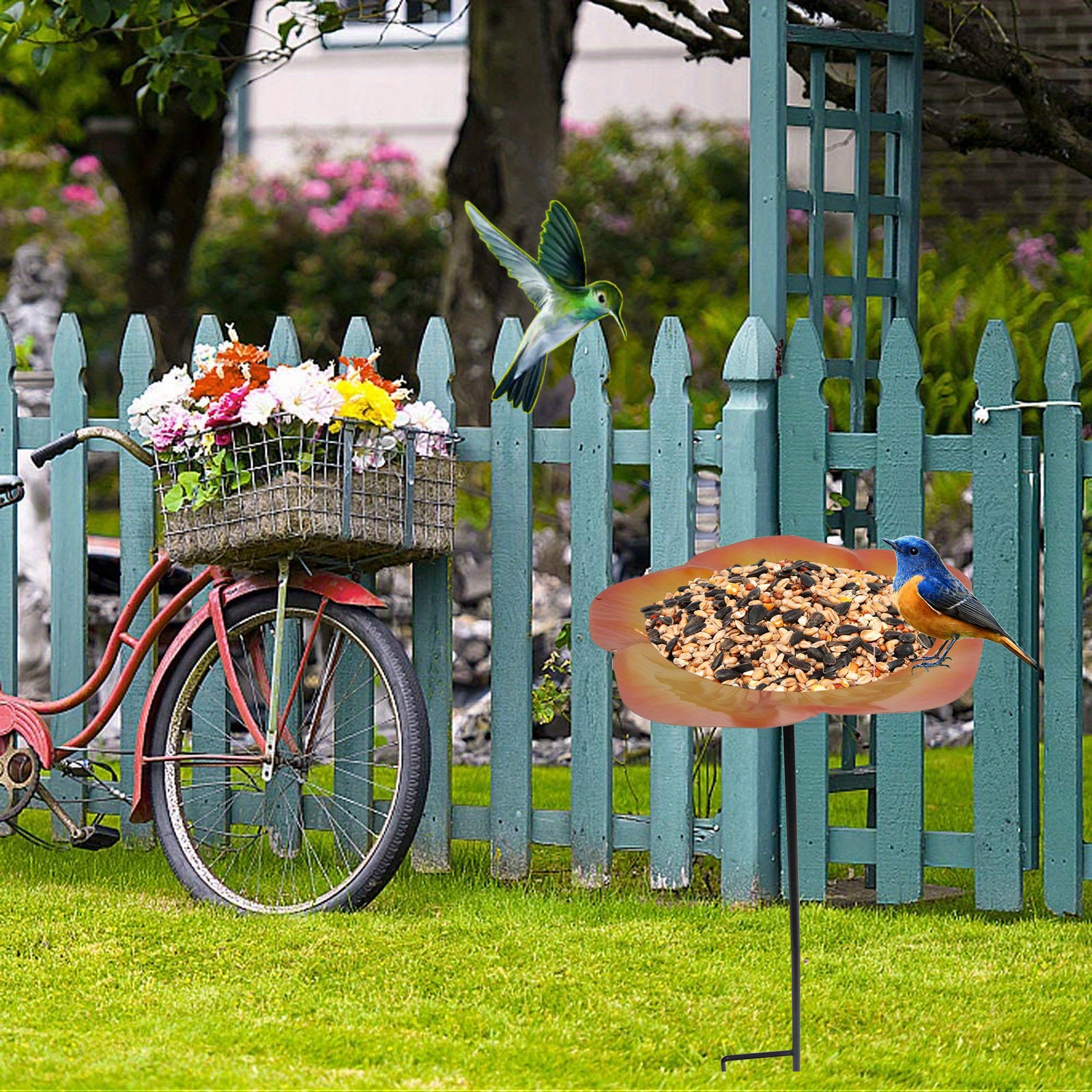Attract Wild Birds Garden Decorative Metal Bird Feeder Temu