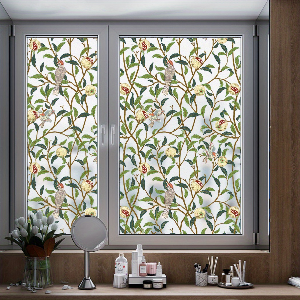 Vintage Birds In Leaves Privacy Window Film Uv Protection - Temu