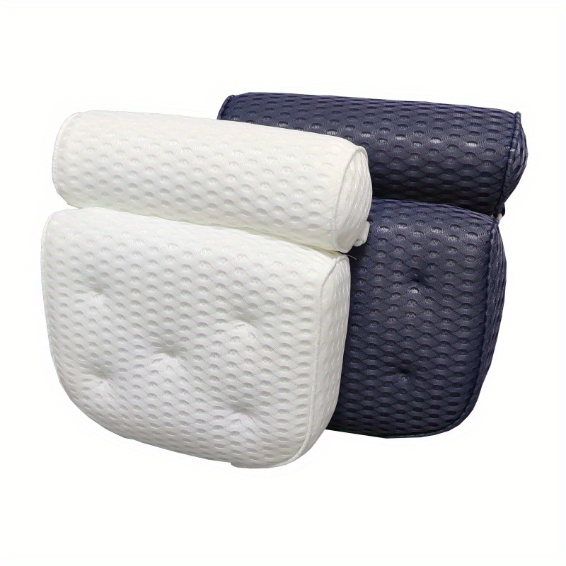 BINO Non-Slip Cushioned Bath Pillow with Suction Cups, White - Spa Pillow  Bath Pillows for Tub Neck and Back Support Bathtub Pillow Bath Pillows for