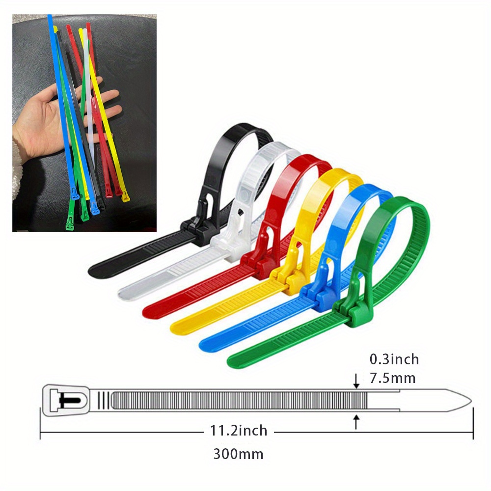 Colorful Reusable Cable Ties Tensile Strength Wire Cord - Temu