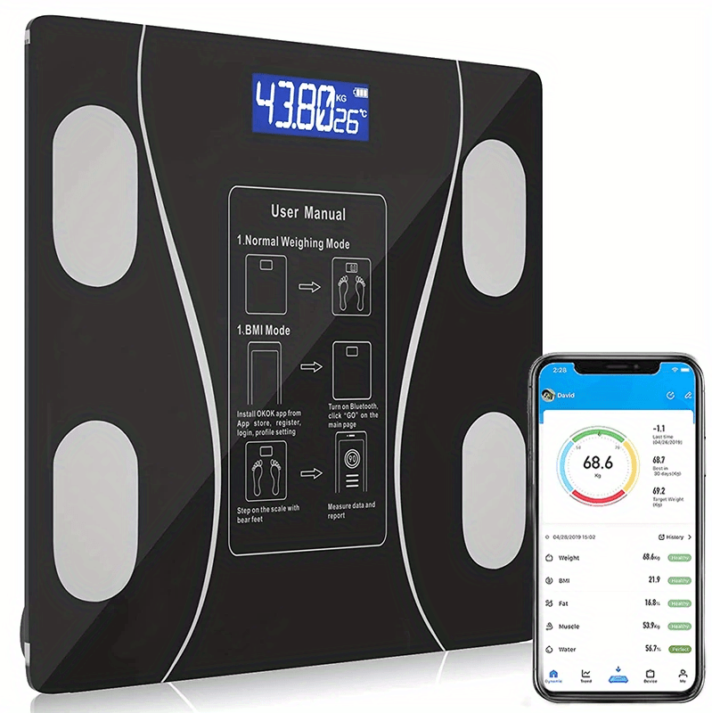Weight Scale, Smart Scale for Body Weight, Digital Bathroom Scales BMI  Weighing Body Fat Scale, Bluetooth 19 Body Composition Monitor Health  Analyzer