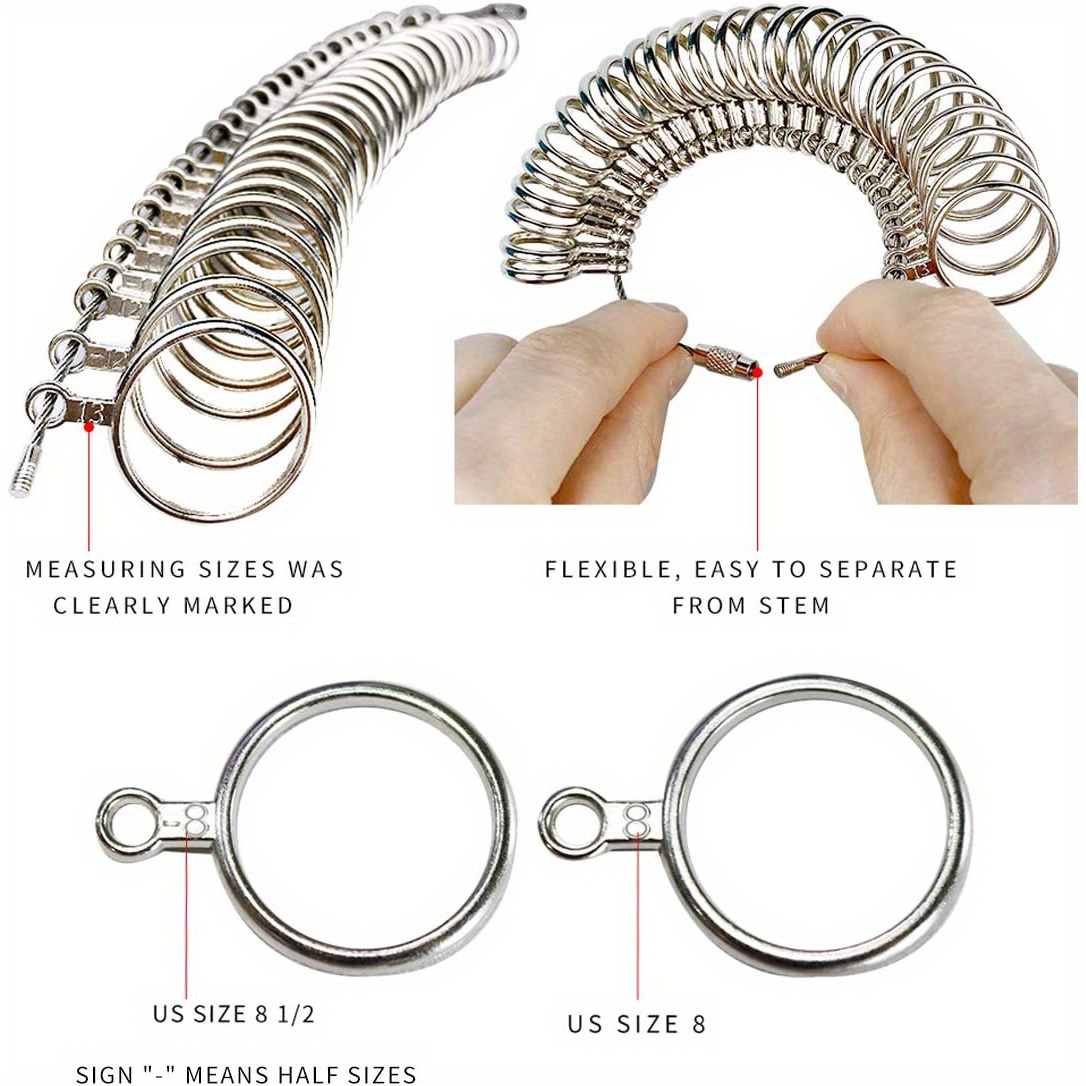 Ring Sizer Measuring Tool Metal Ring Sizer Guage Sizes Ring Temu