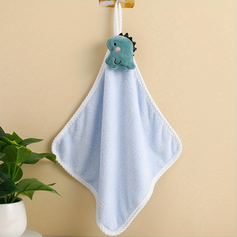 Cute Hand Towel With Hanging Loops, Creative Coral Fleece Hand Towel, Super  Absorbent Hand Towel, Suitable For Bathroom, Kitchen, Dormitory - Temu