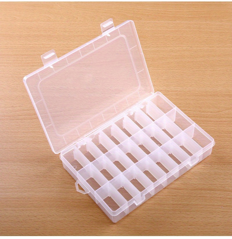 24 Grid Clear Organizer Box Dividers Plastic Compartment Storage