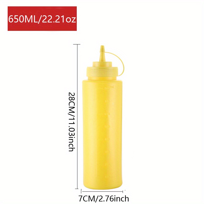 Plastic 16 oz Condiment Squeeze Bottles with Cap Olive Oil Dispenser - Yellow