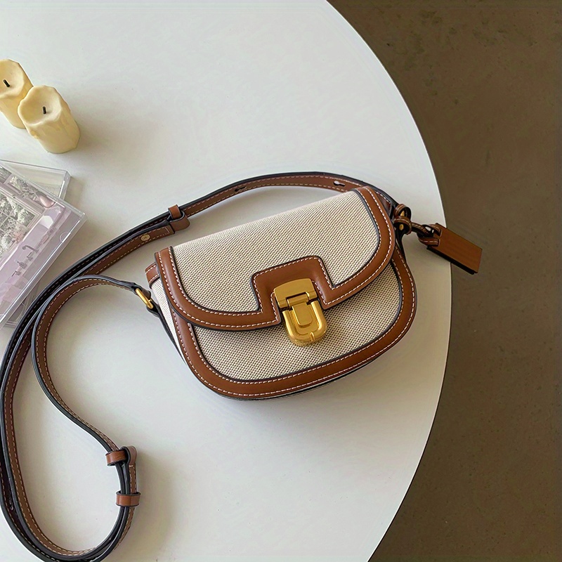 Women's Vintage Stitching Mini Saddle Bag