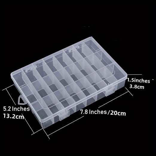 Snowkingdom Large 15 Grid Clear Organizer Box Adjustable Dividers - Plastic  Compartment Storage Container for Washi Tapes, Craft, Beads, Jewelry, Small  Parts