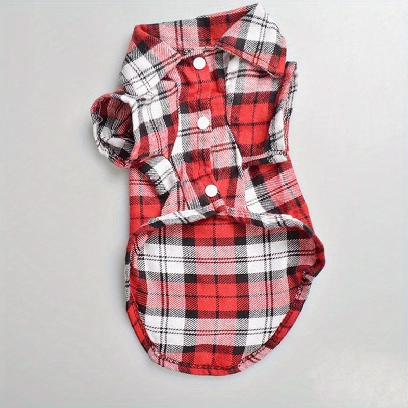 Stylish Plaid Shirt Coat For Small Dogs And Cats - Keep Your Pet Looking Cute And Cozy! Christmas Gift