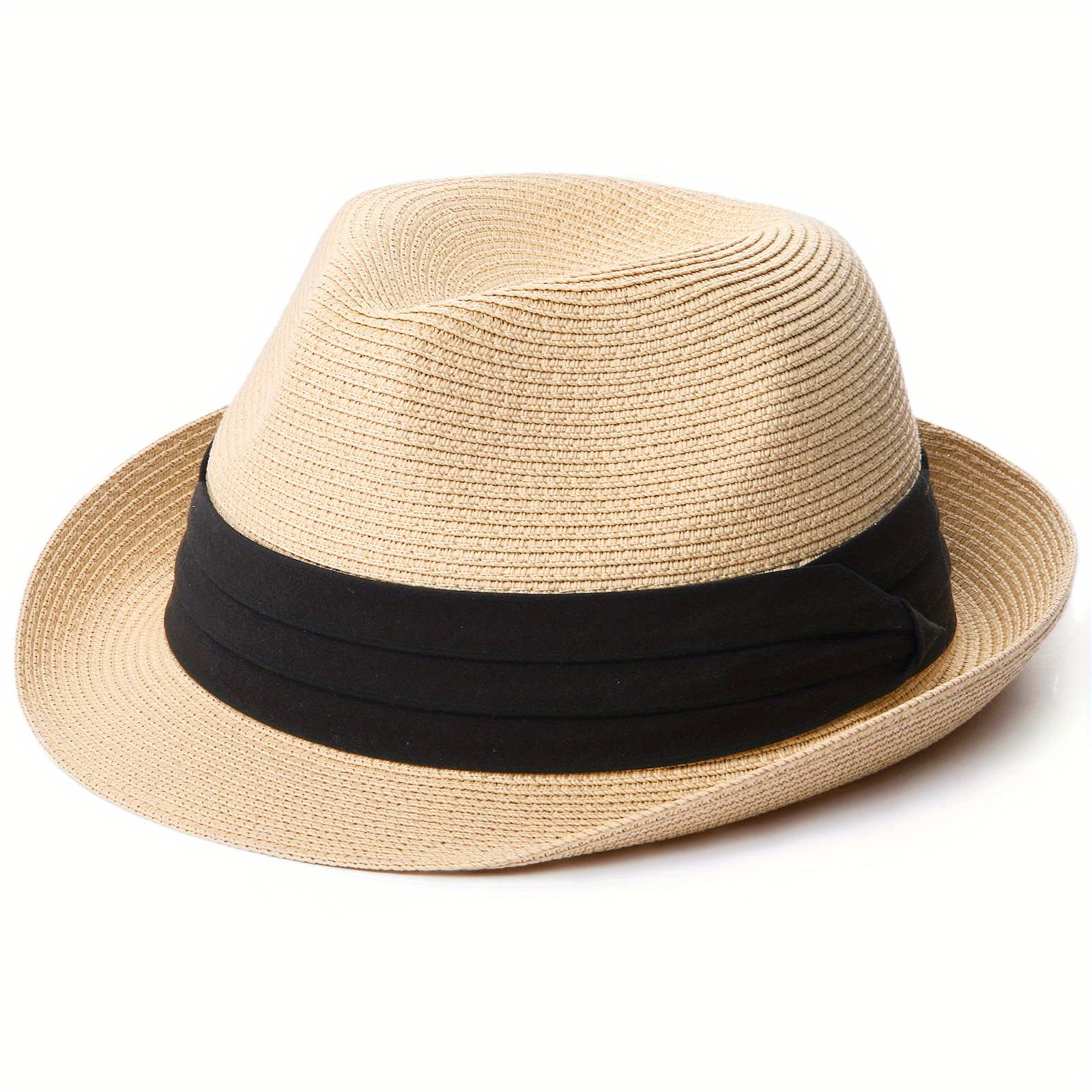 Foldable Roll Up Short Brim Trilby Hat Panama Beach Hat Upf 50 Fedora Straw Sun  Hat For Men Women Ideal Choice For Gifts - Jewelry & Accessories - Temu