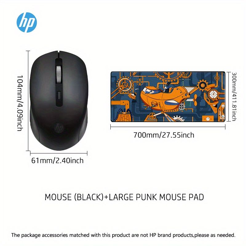 hp wireless silent mouse ergonomic right handed design and 2 4ghz reliable connection works for computers and laptops black mouse pad l