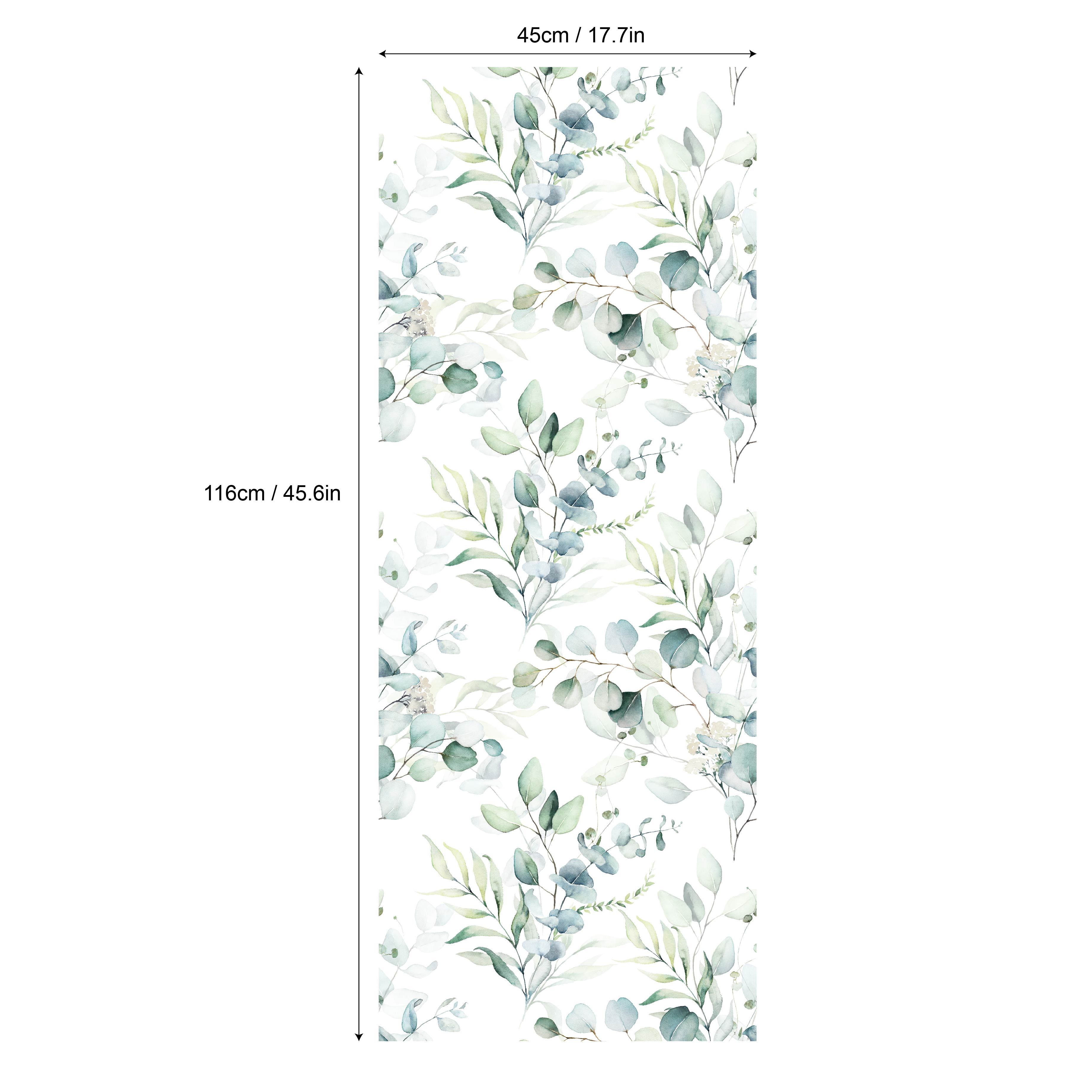 1pc 17.7*45.6inch Privacy Window Film, 4 Grass Leaf Pattern Frosted Window Stickers Electrostatic Window Stickers, Anti-ultraviolet Film