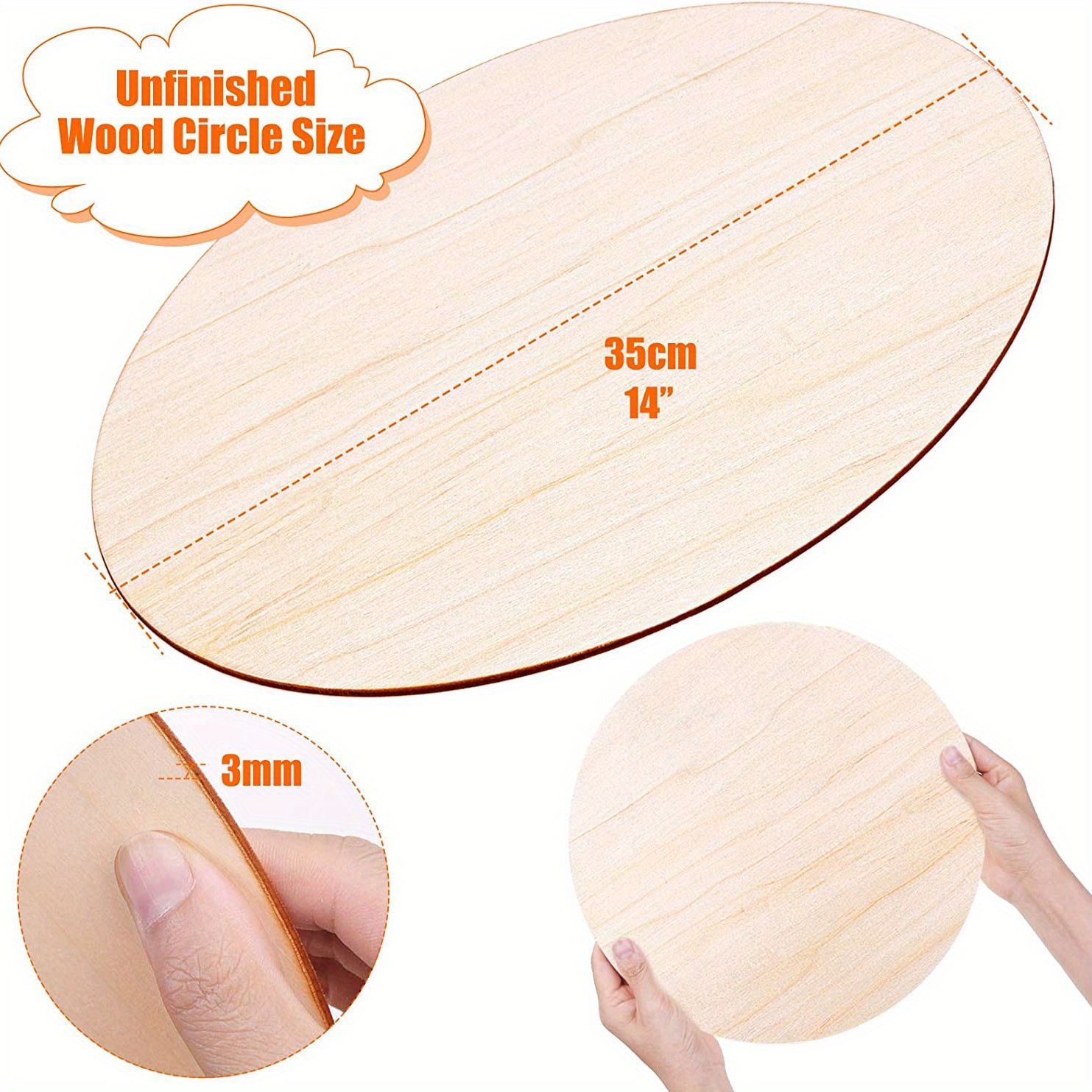 2pcs/4pcs/8pcs Wood Rounds For Crafts, 12 Inch Wood Rounds For Crafts  Wooden Cuts, Door Hangers, Door Design, Wood Burning