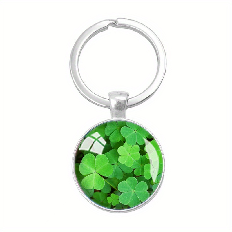 Horseshoe Four 4 Leaf Clover Irish Lucky Key Chain Charm Pendant Keychain