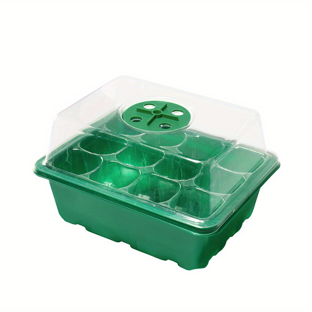 12 Cells Hole Nursery Pots Plant Seed Box Tray Insert Seeding Case Plastic  Plant Seeds Growing Box Base Garden Grow Box - TonySeeds