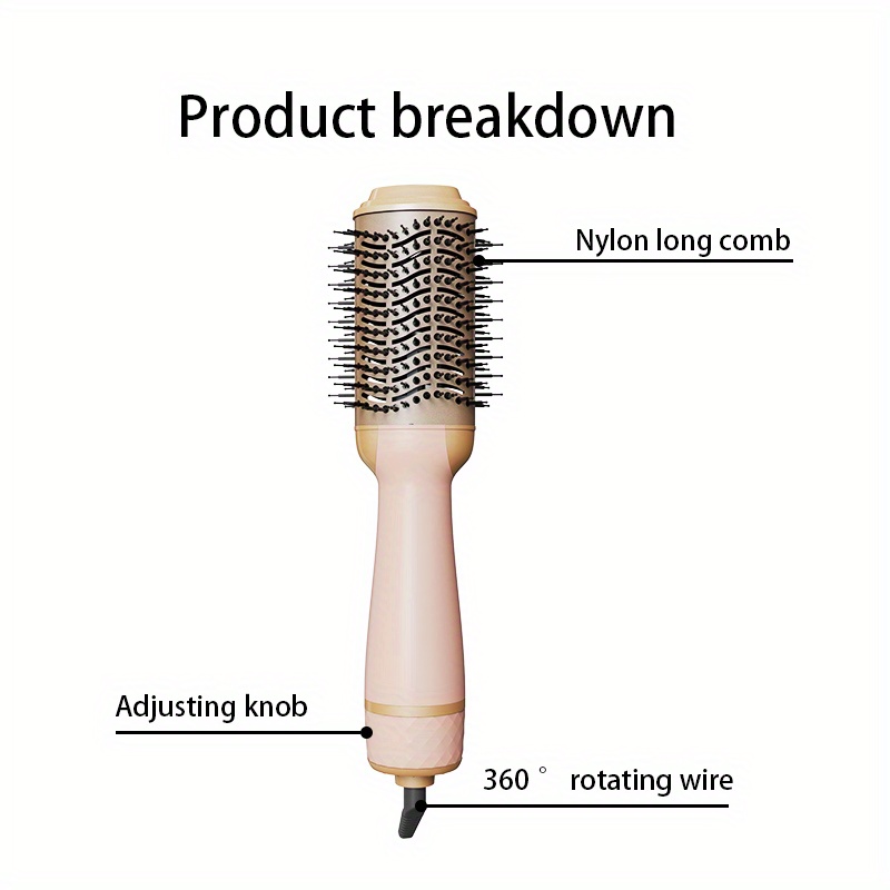 professional blowout hair dryer brush hot air brush one step volumizer rotating styling brush with ceramic coating for straight and curling hair salon details 4