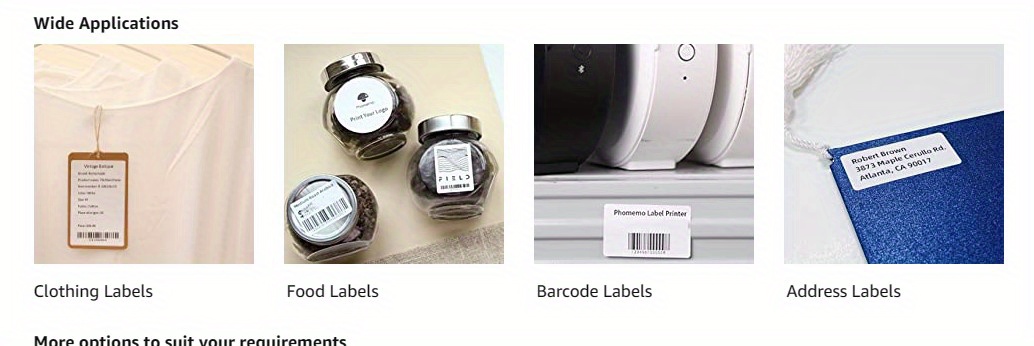 Phomemo Étiquette thermique,étiquette auto-adhésive,étiquette  rectangulaire,14 mm * 50 mm,compatible avec l'imprimante d'étiquettes  PhomemoD30,130