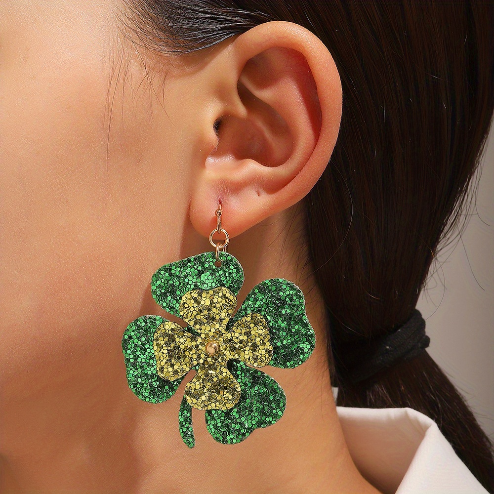 Green Shamrock Earrings