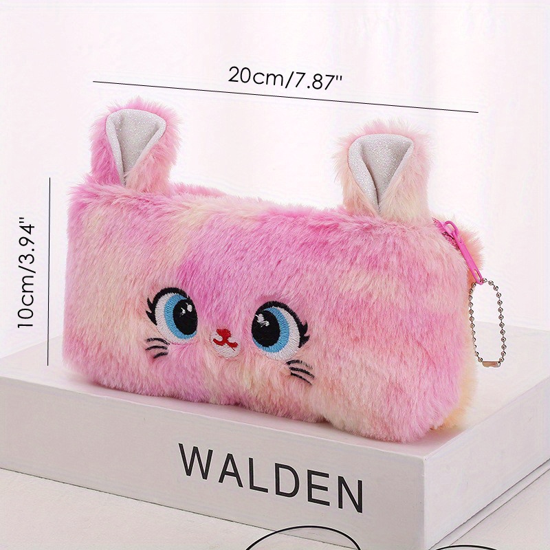 Cute Pencil Case Furry Pencil Pouch, Small Plush Plush Makeup Bag