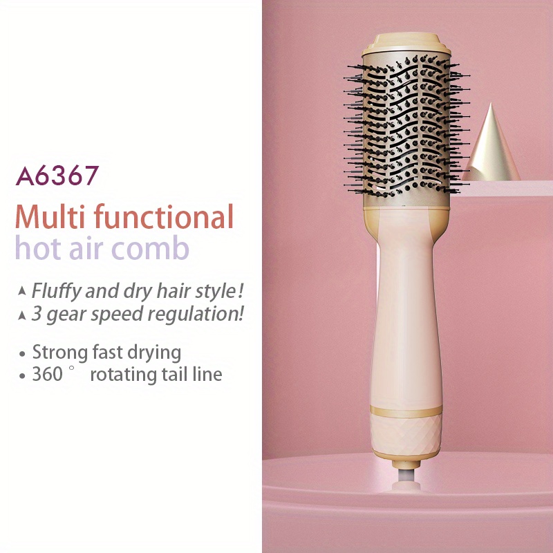 professional blowout hair dryer brush hot air brush one step volumizer rotating styling brush with ceramic coating for straight and curling hair salon details 0
